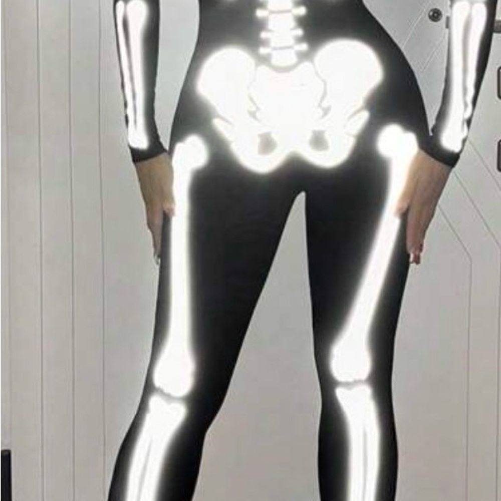 SHEIN Black and White Skeleton Jumpsuit